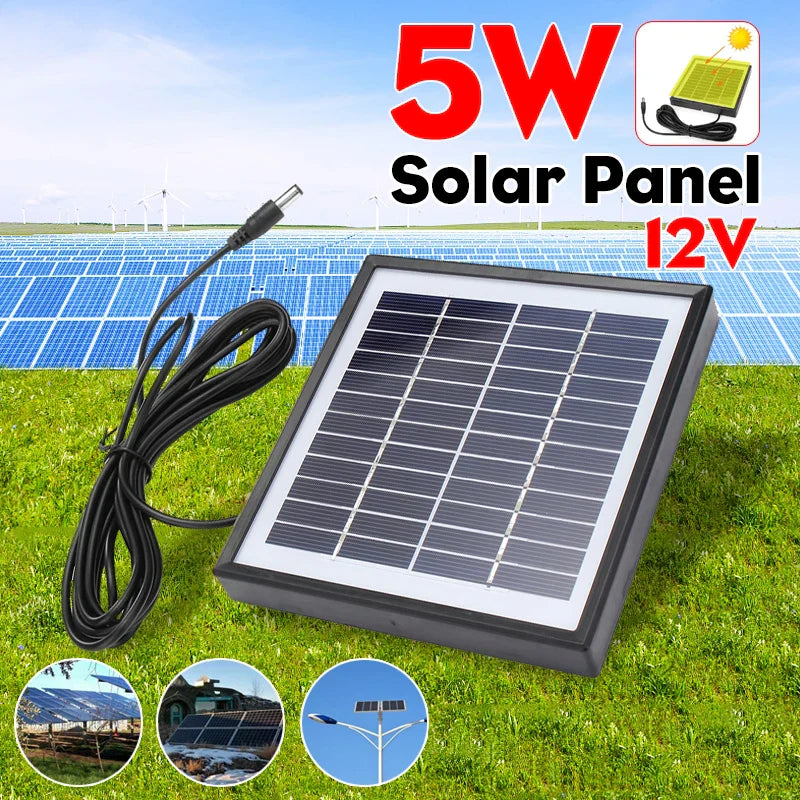 Carvallo Ladepanel SunCore 5W 12V | Polykristallin | Vattentät & Bärbar | För bil, husbil, båt & DIY-tillämpningar Carvallo