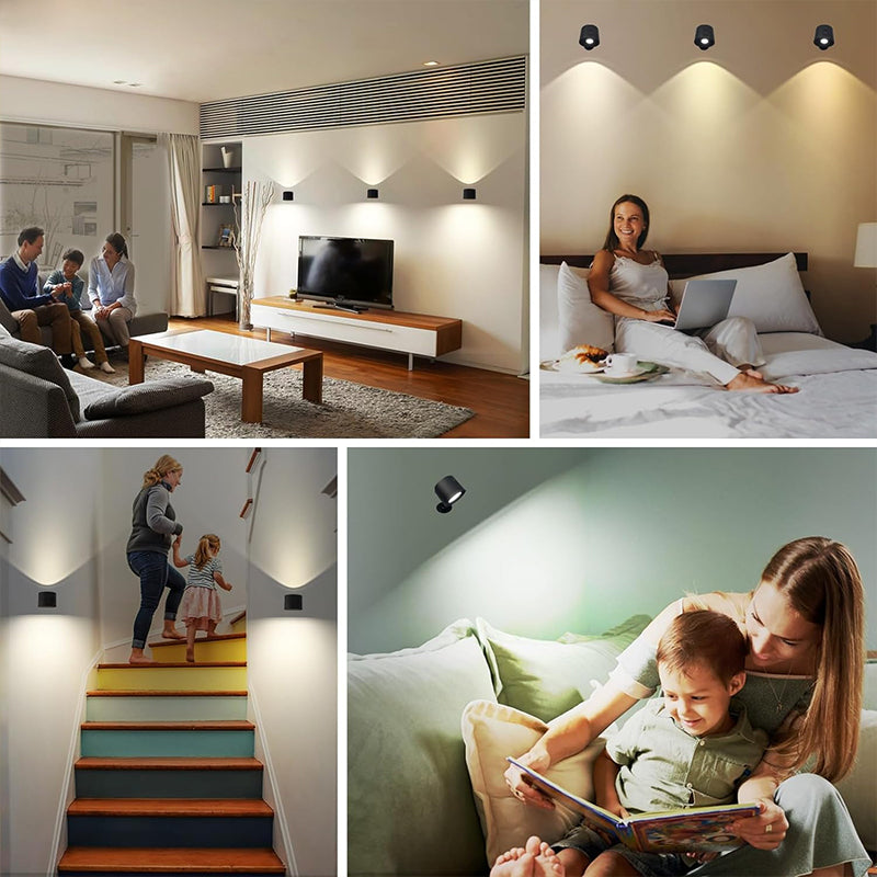Uppladdningsbar 360° Rotationsbar Magnetisk LED Vägglampa – Justerbar Trådlös Nattlampa Carvallo