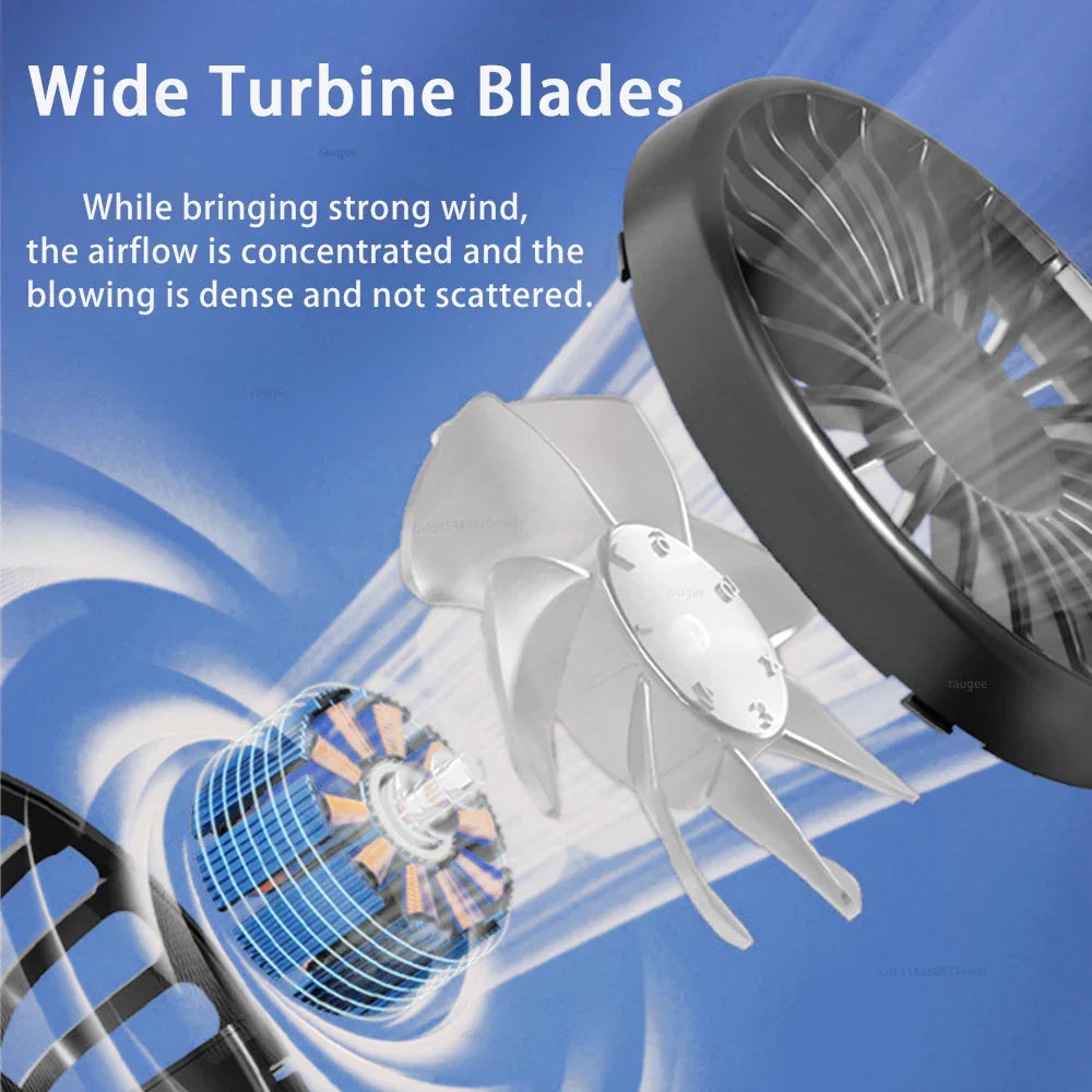 Carvallo Bärbar Sprayfläkt med klipp | 4 hastigheter & 360° roterbar | Mini USB-fläkt med dimma för kontor, bil & camping Carvallo