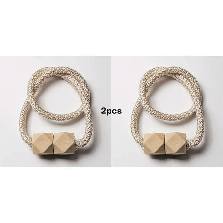 Carvallo gardinstång med magnet | 2-pack | Tjock rep-design & Stark grepp | För vardagsrum, sovrum & kök Carvallo