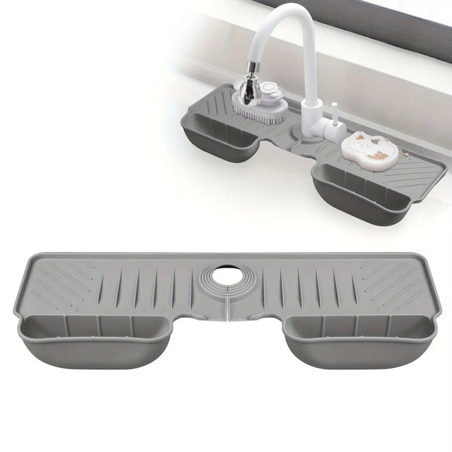 Carvallo Spülmatte | Rutschfast & mögelfri | Värmebeständig silikonavlastningsmatta för diskho & kran | Fällbar & diskmaskinssäker Carvallo