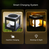 Carvallo Postlampa LumiPillar Eco | Vattentät & Trådlös | 8 Timmars Belysning | För Trädgård, Porter & Träpkant Carvallo