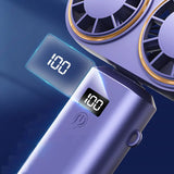 Carvallo Go Dubbel-Turbo Fällfläkt | 5 Hastigheter | USB-Laddning | Bärbar Handfläkt för Sommar & Resor Carvallo