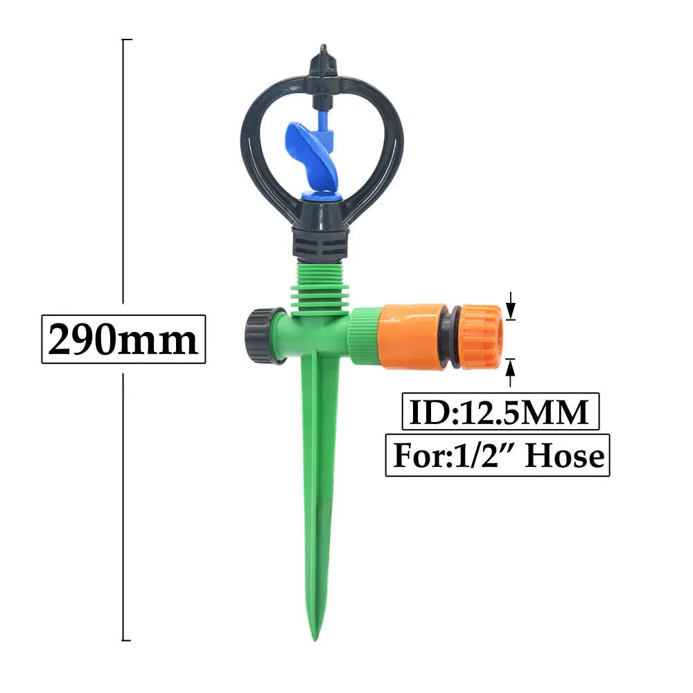 Carvallo Trädgårdssprinkler 360° vridbar | Automatisk bevattning | Vortex-dysor | 4–5 m räckvidd Carvallo