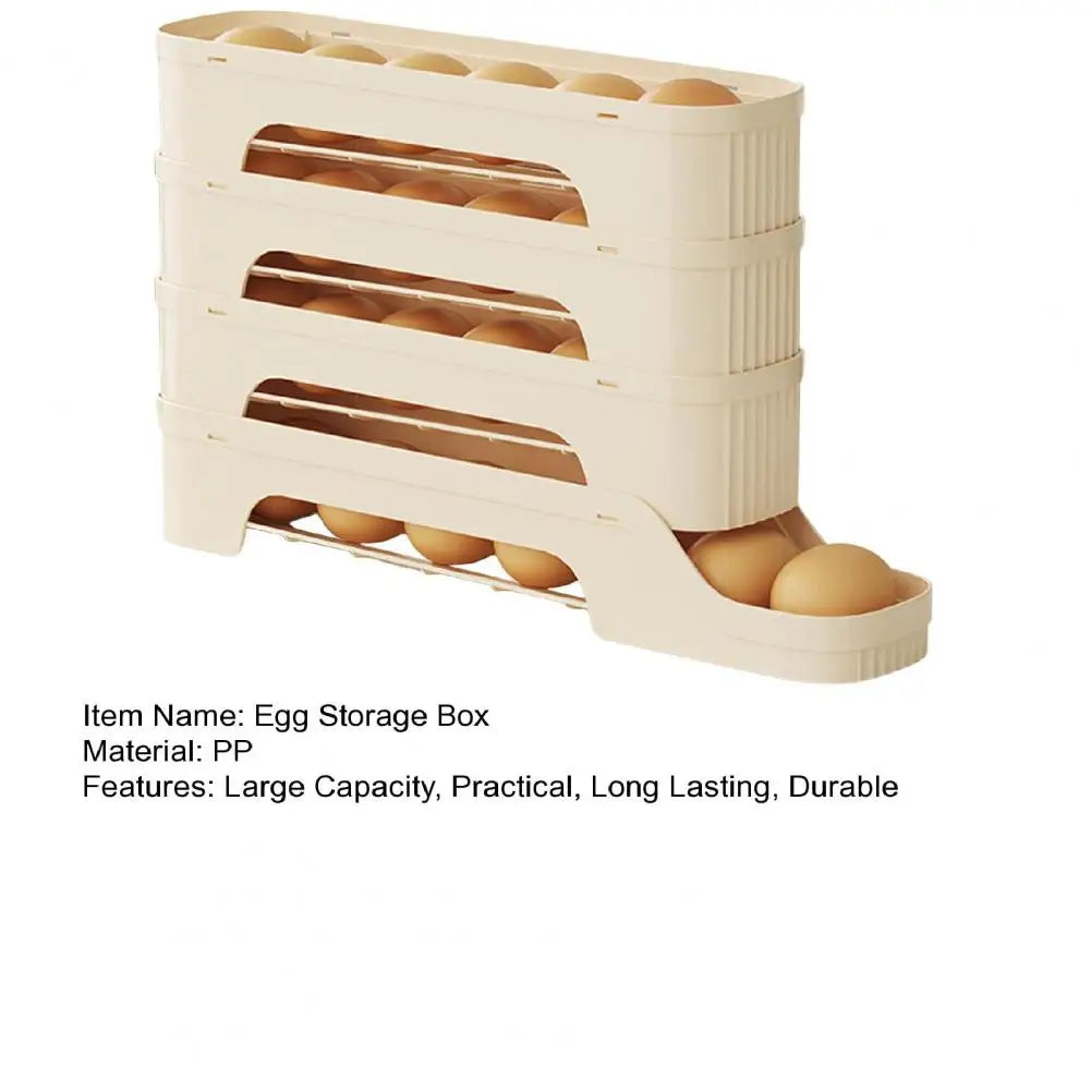 Carvallo RolloMaxx | 4-lagers äggorganisatör | Platsbesparande & Självrullande | Transparent design Carvallo