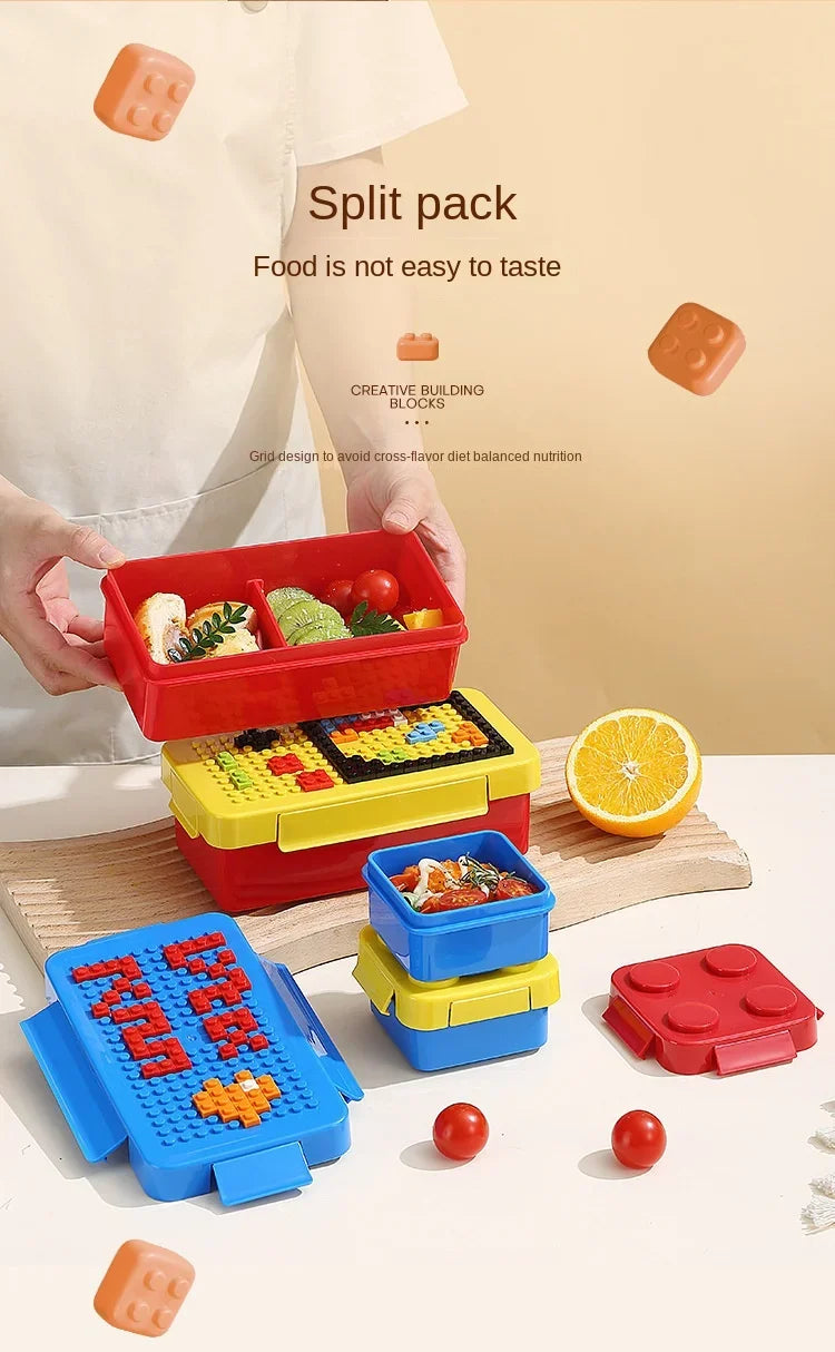 Royallure Byggblock Bento Matlåda, Färgglad Förseglad Matförvaringsbehållare för Barn, Sallad & Kontorsmåltider Carvallo