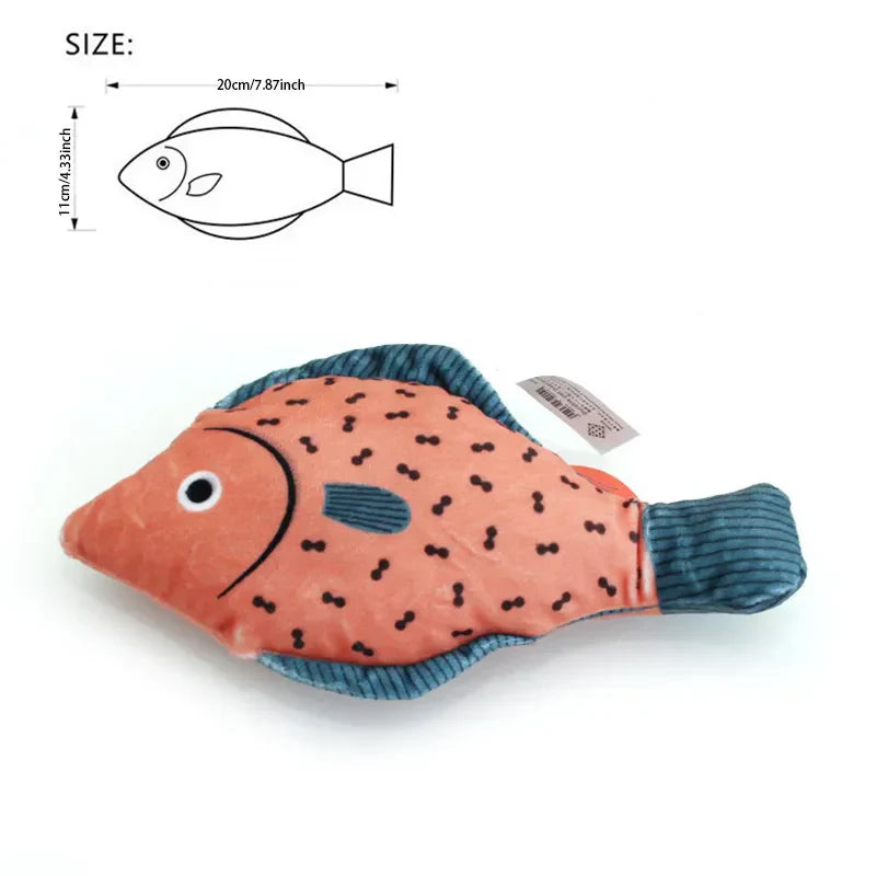 Carvallo FeliFisch | Interaktiv kattleksak | Med kattmynta | Mjuk plysch Carvallo