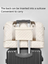 Carvallo TravelFlex Lätt resväska med diamantmönster | Stor sport- & weekendväska med skofack & vått fack | Godkänd för handbagage & vikbar Carvallo