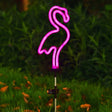 Carvallo NaturDécor Solar-Neon-Trädgårdslampa Kaktus & Flamingo | LED Jordspett IP65 Vattentät Carvallo