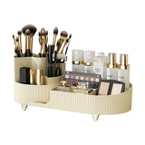 Carvallo SpinBox Rotating Makeup Organizer in Plastic | Cosmetic Box with Compartments | 360° Rotating & Space-Saving | Acrylic Look Carvallo