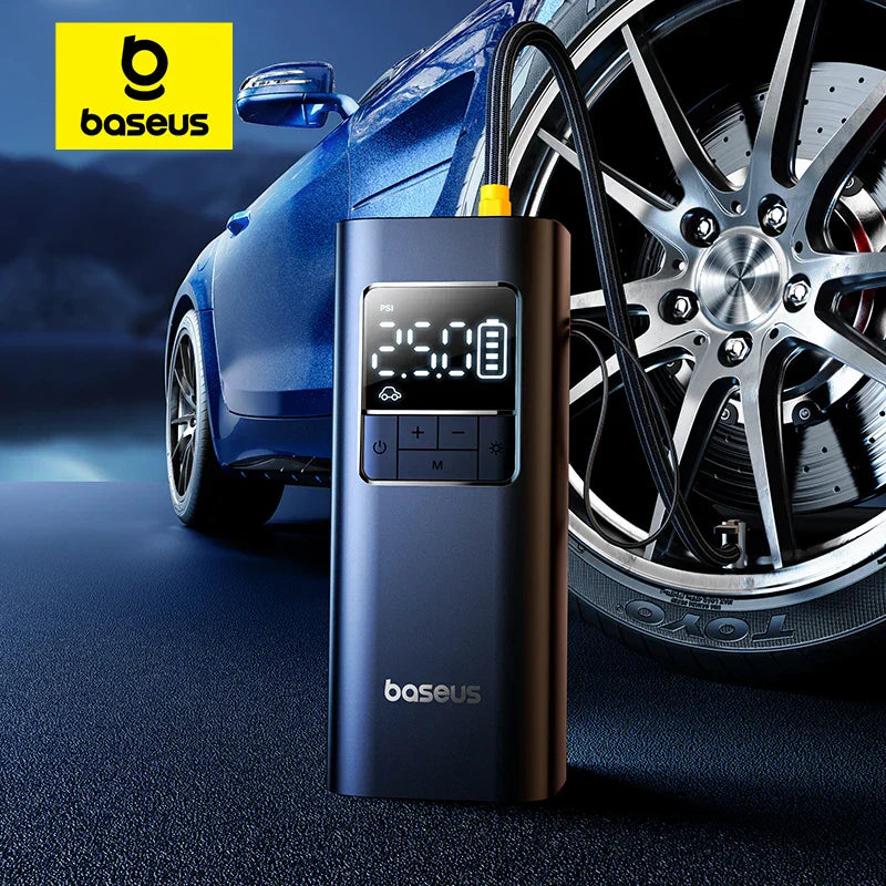 Carvallo AirBlitz OneTouch | Trådlös batteridriven luftpump med digital display och autostopp | För bil, cykel & motorcykel Carvallo