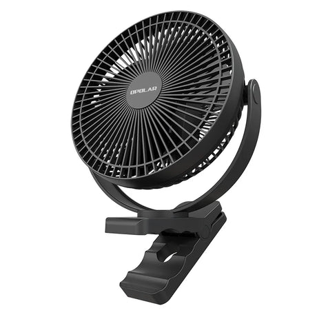 Carvallo-Ventilator BreeziClip | 8-tum | Tyst & Återuppladdningsbar | 10.000 mAh Batteri | För barnvagnar, camping & hem Carvallo