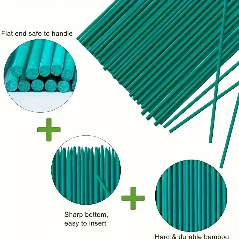 Carvallo Pro Trädgårdsplanta stänger | 50-pack | Väderbeständig & Stabil | Grön Carvallo