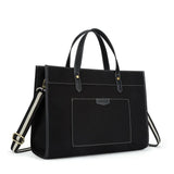 Carvallo Canvas Laptop-väska Dam 15,6 tum | Stor axelväska med fack för kontor, universitet och resor | Stilig handväska med axelremmar och laptopfack Carvallo