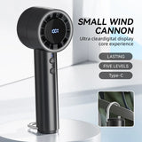 Carvallo AirCool Mini Handfläkt med kylfunktion | 5 hastigheter | LED-display & USB-laddning | Tyst & Bärbar | För resor, kontor & utomhus Carvallo