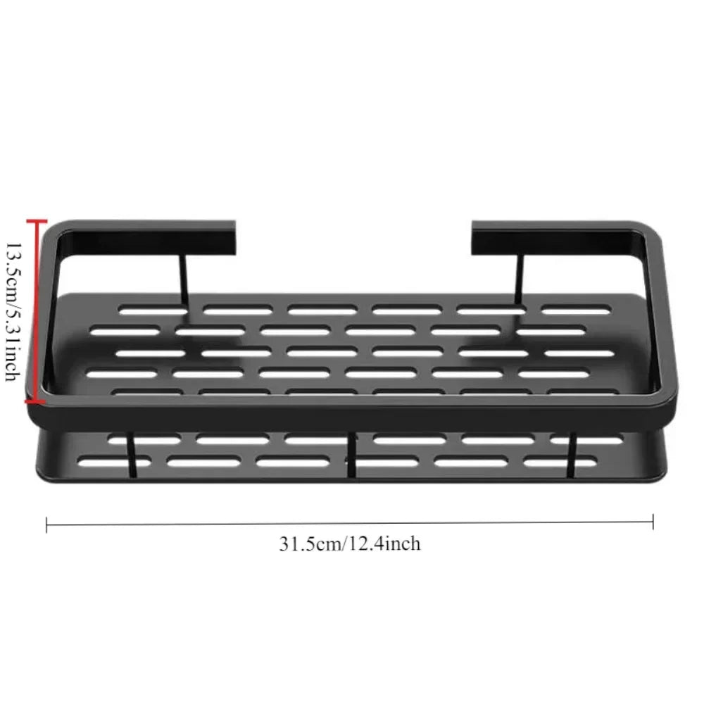 Carvallo Regal | Borra-fri vägghylla | Metallhylla för bad, kök & sovrum | Enkel montering | Rostfri & modern | 32×12×8 cm Carvallo