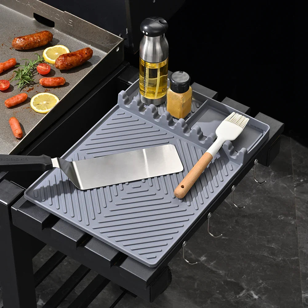 Carvallo Rektangulär Silikon-Uppläggningsmatta | Värmebeständig & Diskmaskinssäker | Oljeuppsamlings- och Avtorkningsmatta för Kök & Ugn Carvallo