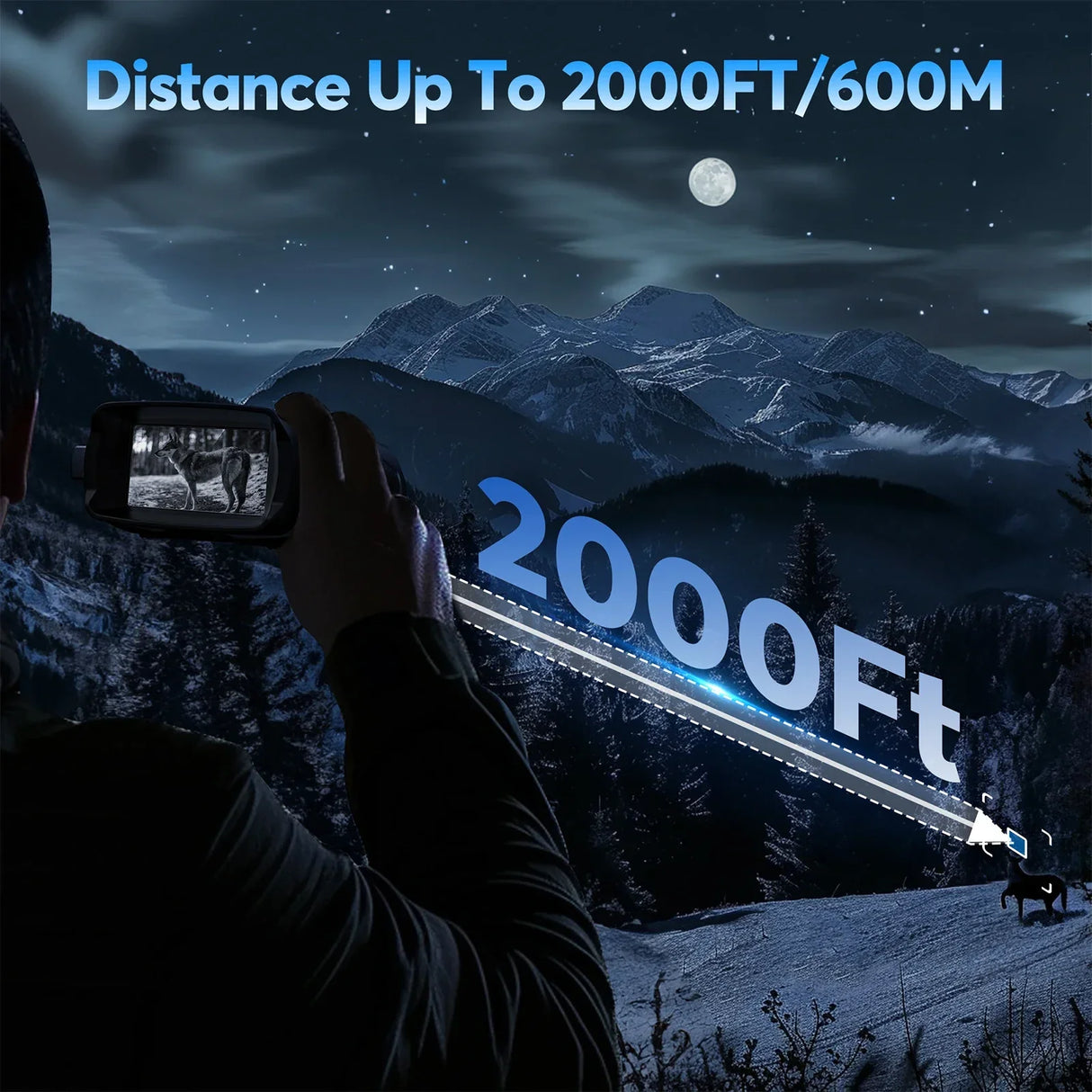 4K Infraröd Nattsyns Kikare med Zoom, 600m Räckvidd, 3" Skärm & 5000mAh Batteri Carvallo