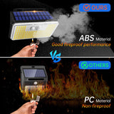 Carvallo 197 Solar Vägglampor Set | 2 stycken | 197 LEDs | 3 lägen | IP65 Vattentålig | Rörelsesensor | Utomhusbelysning för Trädgård, Gård & Terrass Carvallo