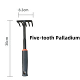 Carvallo Trädgårdsredskap 2-i-1 Hacka & Raka | Robust Kombi-verktyg med 5 tänder | Av kolstål | För rabatter och ogräsborttagning Carvallo