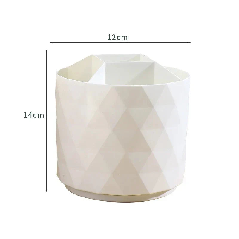 Carvallo Make-up Organizer med vridfunktion | 360° roterande förvaringsbehållare | 5 fack | Rosa diamantdesign Carvallo