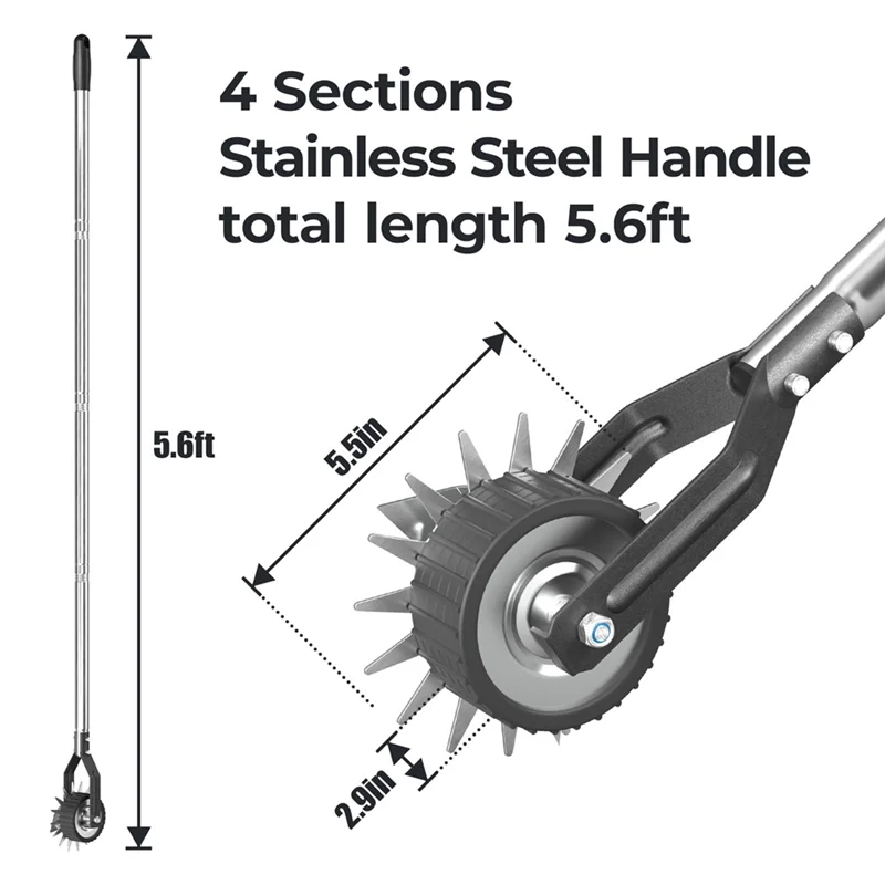 Carvallo EdgeMaster Pro | 171 cm manuell | rostfritt stål med rullhjul | justerbart handtag & självvassande blad Carvallo