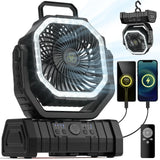 20000mAh uppladdningsbar campingfläkt med LED-lampa och USB-strömbank Carvallo