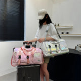 Carvallo Holografisk Resväska | Stilig Weekender Axelväska med Skofack | Perfekt för Weekendresor & Kortresor Carvallo