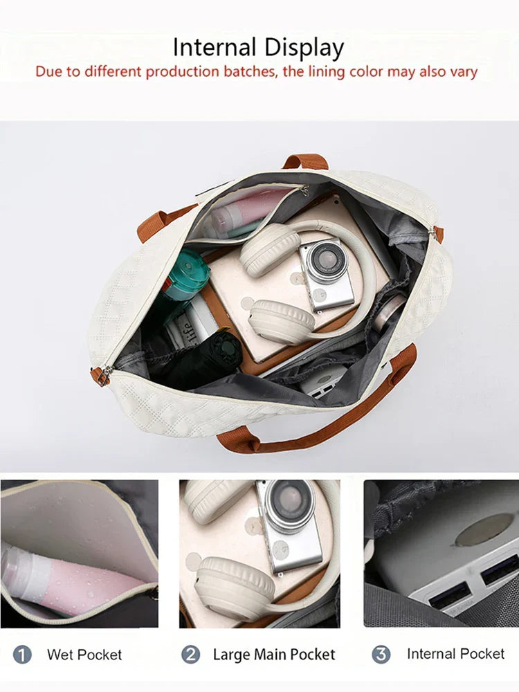 Carvallo resväska med skofack | Stort utrymme & argyle-design | Weekender i nylon för sport, korta resor & vardag Carvallo