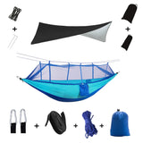 Carvallo Camping-hängematta | Integrerat myggnät & regnskydd | Ultraklight & rivtålig | 3-i-1 utomhuslösning Carvallo