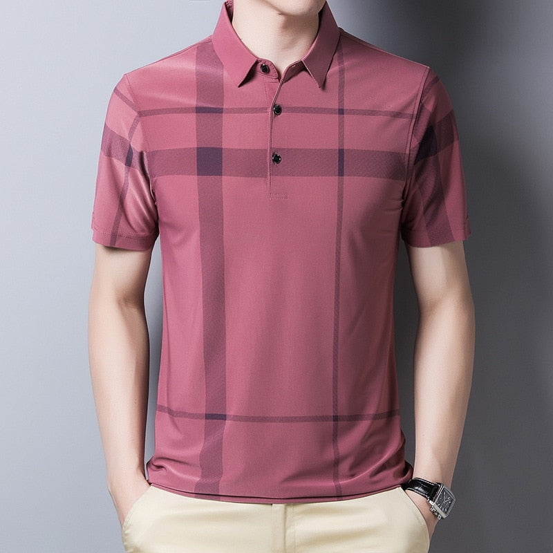Slim-Fit Plaid Polo för män Bellasverige