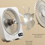 Carvallo USB-bordfläkt | 5-trins digital skærm | Bærbar & stille | Til kontor, skole & hjemme Carvallo