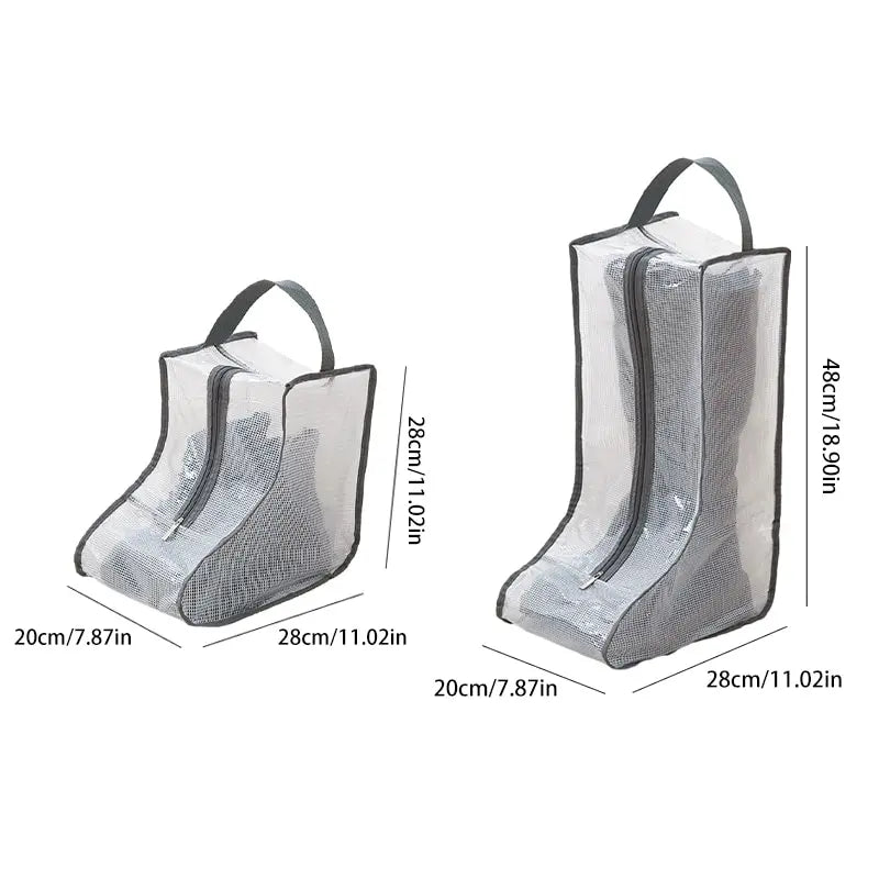Carvallo- och Stövelfodral Dustilo ClearZip | Transparent & Andningsbar | Med Dragkedja & Bärhandtag | För Resa & Vardag Carvallo