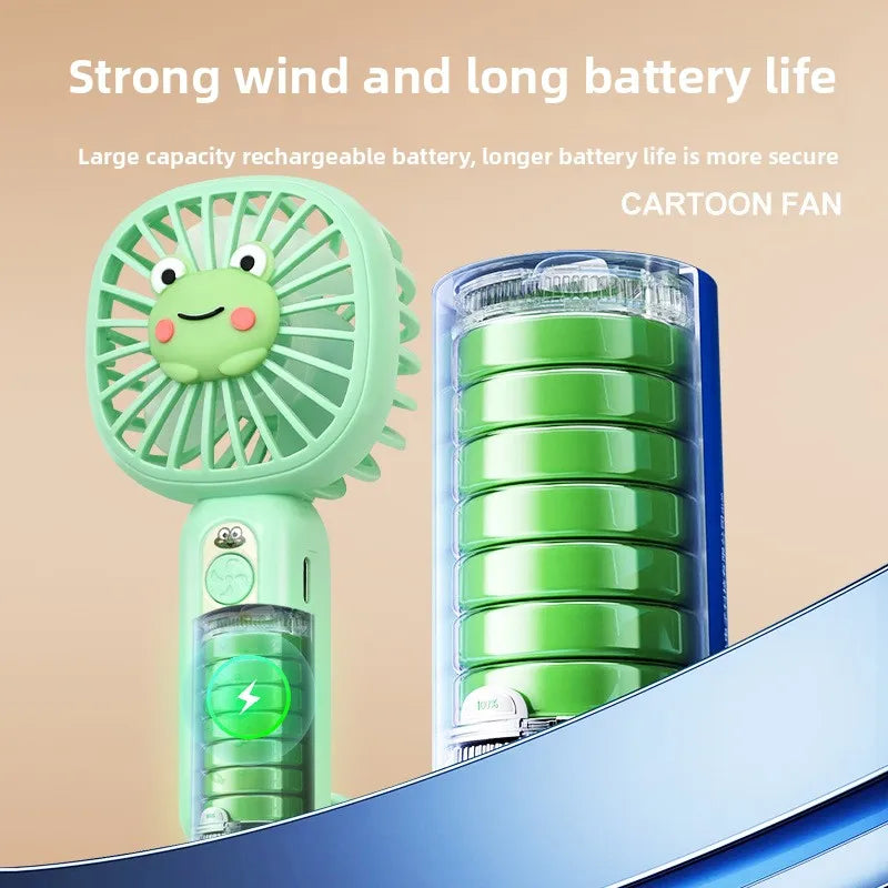 Carvallo-Handventilator BreeziPop | USB-laddning | Tyst & Bärbar | Söt tecknad design Carvallo