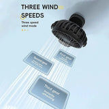 Carvallo Clip-Ventilator FlexiCool | 360° roterbar | 3 hastigheter & nattljus | Bärbar & uppladdningsbar | 12,5×11,5×9,5 cm Carvallo