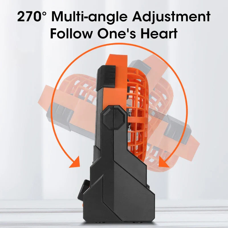 Carvallo BreezeLight | 2-i-1 Campingfläkt med LED-lampa | 7800 mAh batteri | 270° roterbar | USB uppladdningsbar | För tält, utomhus & resor Carvallo