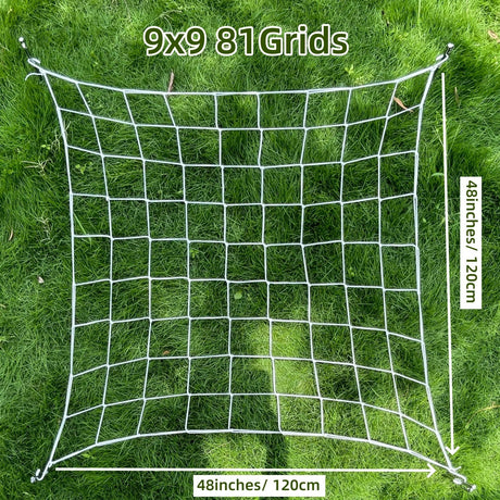 Carvallo Net | Elastiskt klätternät med krokar | 10 × 10 cm maskor | För växthus, växter och hydroponik Carvallo