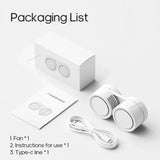 Carvallo Nackventilator Bladeless | Bärbar & Återuppladdningsbar | 3-Stegs Kylning | Tyst & Kompakt Carvallo