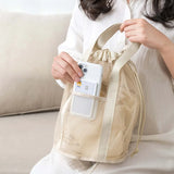 Carvallo MeshBag Kosmetiktasche mit Kordelzug | Stort volym & Fällbar | Nylon-nät | Mörkblå Carvallo