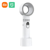 Carvallo Bladeless Handfläkt med Digitaldisplay | 100-Stegs Vindkraft | USB-laddning & 3000mAh Batteri | Bärbar Turbofläkt Carvallo