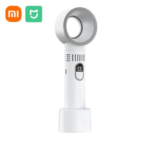 Carvallo Bladeless Handfläkt med Digitaldisplay | 100-Stegs Vindkraft | USB-laddning & 3000mAh Batteri | Bärbar Turbofläkt Carvallo