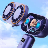 Carvallo Go Dubbel-Turbo Fällfläkt | 5 Hastigheter | USB-Laddning | Bärbar Handfläkt för Sommar & Resor Carvallo