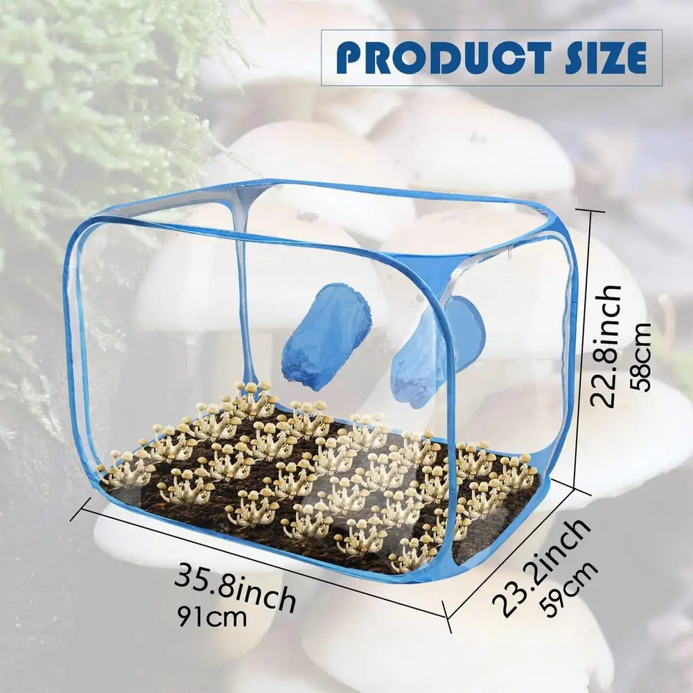 Carvallo MycoCube 91 | Transparent PVC-växthus | Fällbar & Lufttät | 91x59x58 cm Carvallo