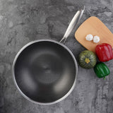 Rostfritt stål non-stick wokpanna för alla spisar med handtag Carvallo