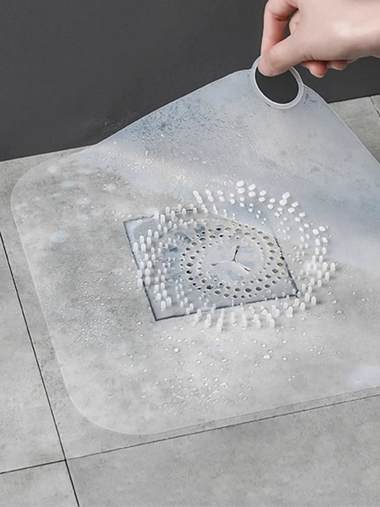 Carvallo Silikonavloppssil för håravstängning | Halkfri hårfångmatta för dusch, bad & kök – 28×28 cm Carvallo