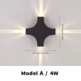 Carvallo WallBeam LED vägglampa utomhus & inomhus | IP66 vattentålig | Varma vita ljus | 4W/5W/6W | Svart Carvallo