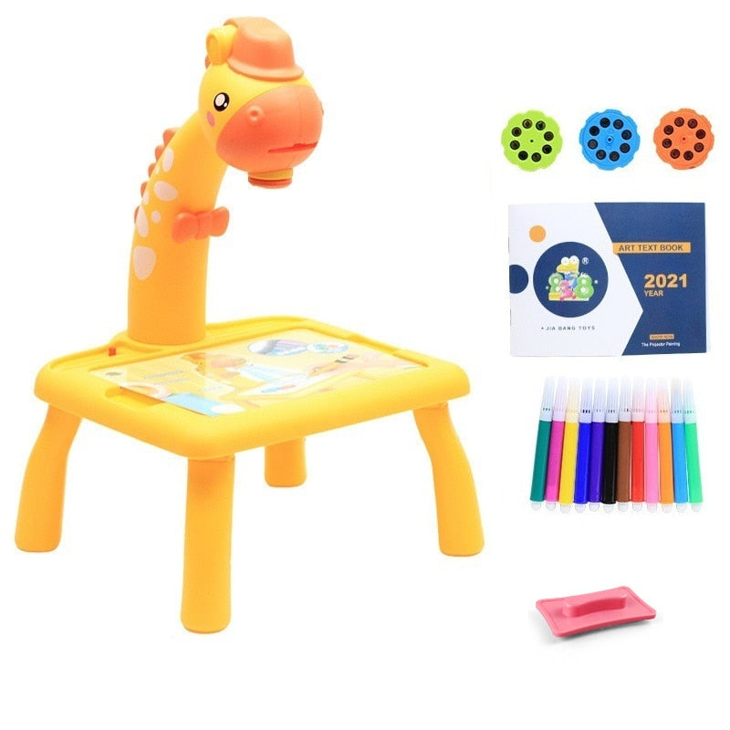 Projektor ritbord för barn-Kids-Hemnix-Gul giraff-Hemnix