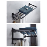 Fällbar handdukshängare med krokar – Platsbesparande och mångsidig | Idealisk för badrum och kök Carvallo