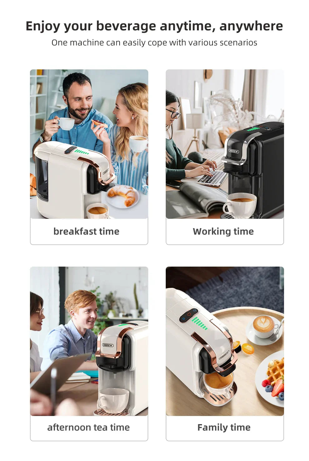 5-i-1 Kaffemaskin – 19-Bar Flerkapsel Bryggare Carvallo