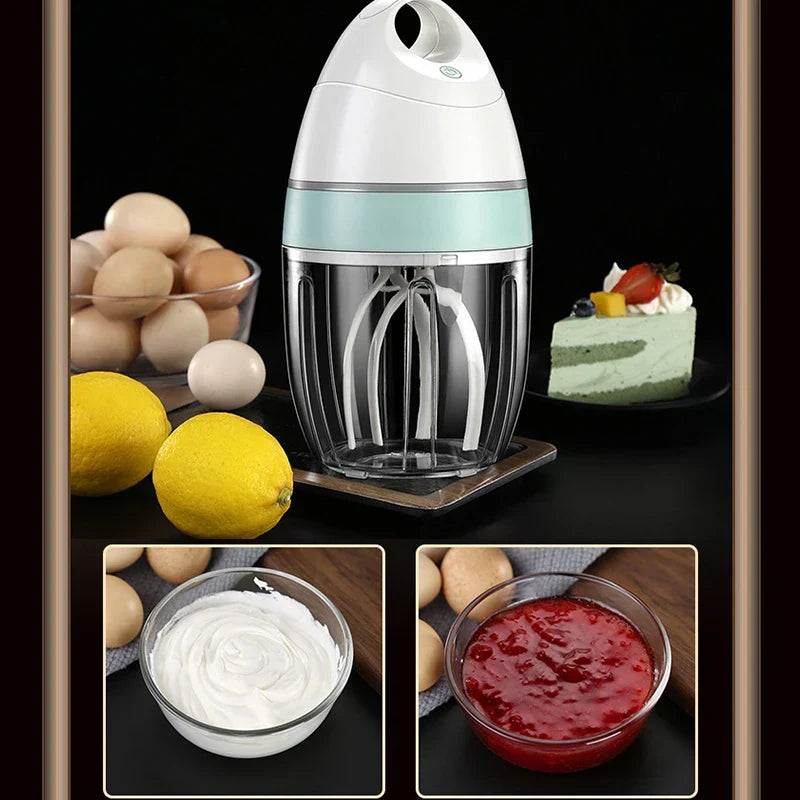 Carvallo OneTouch | Automatisk visp och mjölkskummare | USB-uppladdningsbar | 3-i-1 köksredskap för grädde, ägg och deg | Låg ljudnivå Carvallo